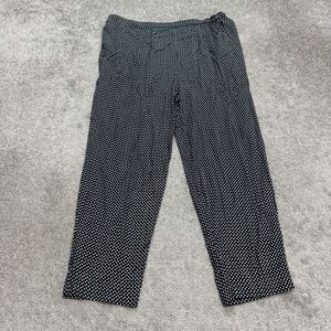 Vintage 90s St Michael Marks & Spencer Polka Pull On Ankle Pants Women UK14 Navy